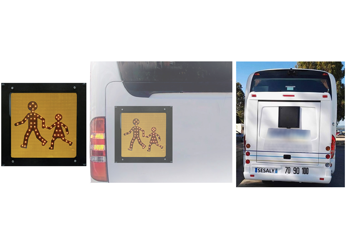 Waterproof rear LED pictogram for bus or coach